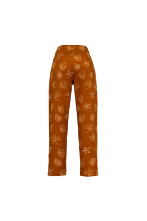 Paulina Marine Print High-Waist Pantalón 731174 CAM - Reina Diaz