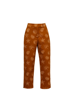 Paulina Marine Print High-Waist Pantalón 731174 CAM - Reina Diaz