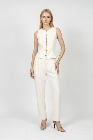 Paulina Pleated High-Waist Pink Pantalón 532137 HUE - Reina Diaz