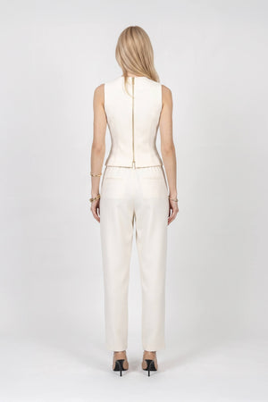 Paulina Pleated High-Waist Pink Pantalón 532137 HUE - Reina Diaz