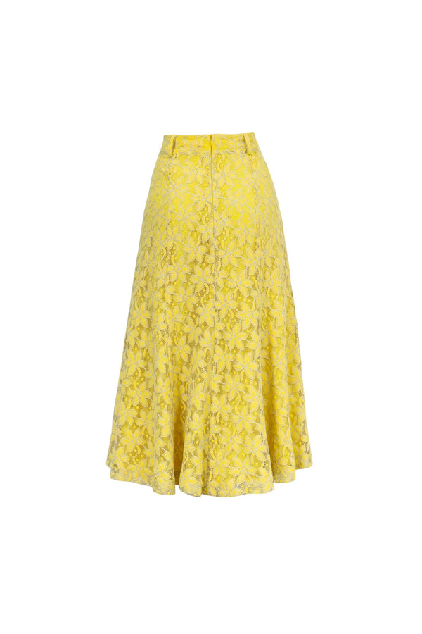 Peonía Lace A - Line Midi Falda - Reina Diaz