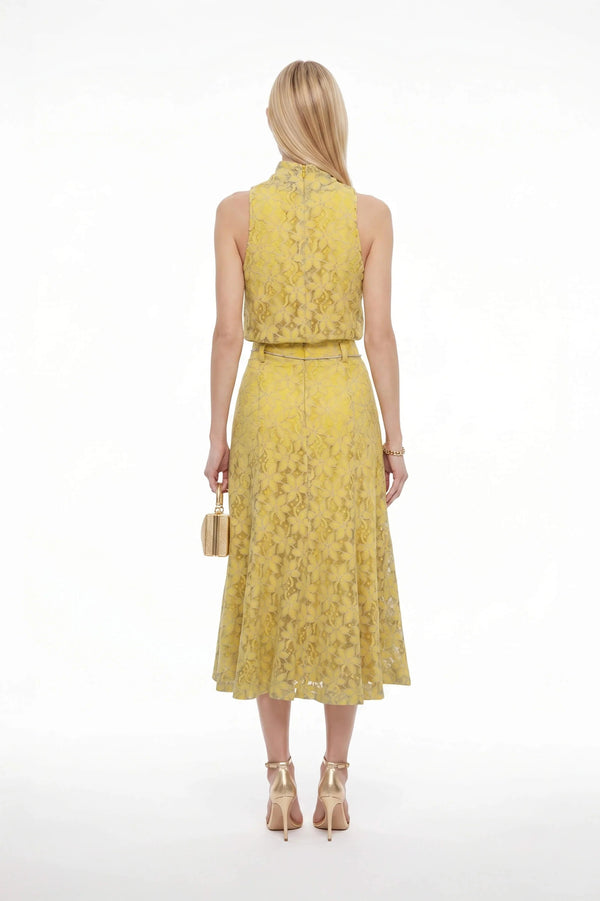 Peonía Lace A - Line Midi Falda - Reina Diaz