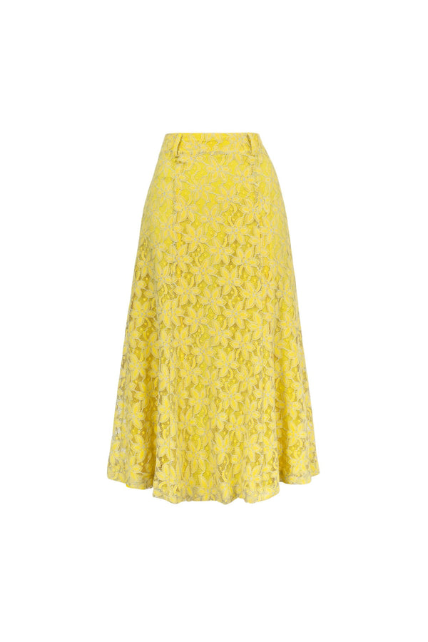 Peonía Lace A - Line Midi Falda - Reina Diaz