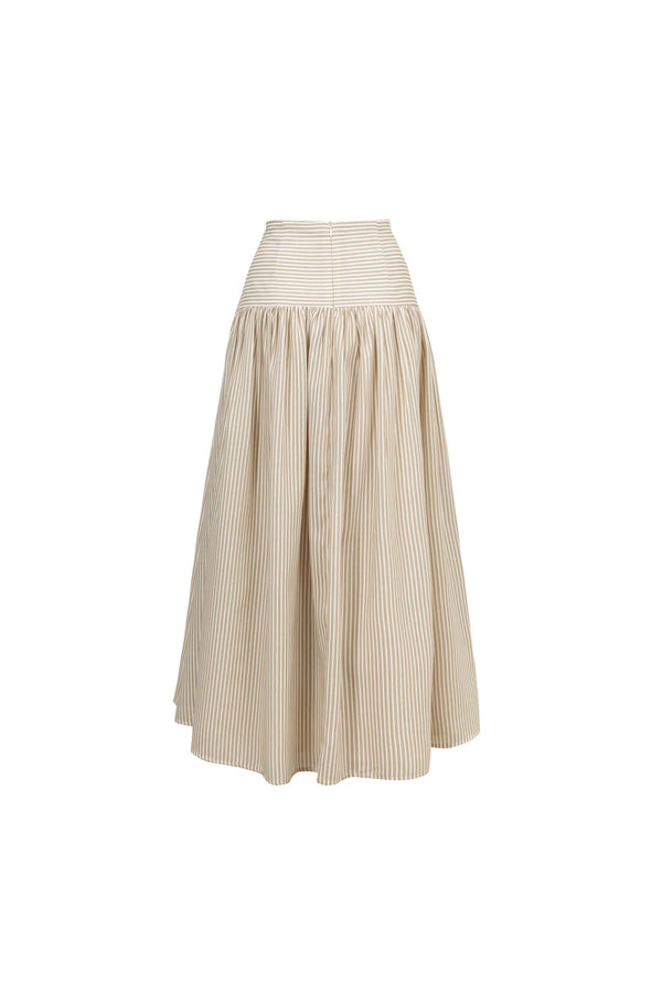Portofino Textured Striped Tech Midi Skirt - Reina Diaz