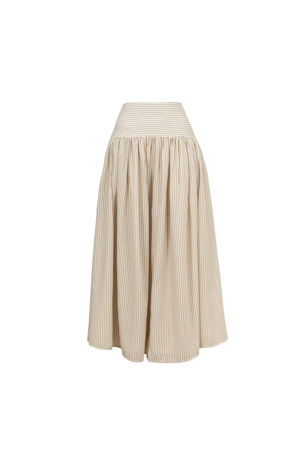 Portofino Textured Striped Tech Midi Skirt - Reina Diaz