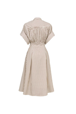 Positano Striped Tech - Polyamide Midi Shirt Dress - Reina Diaz