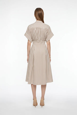 Positano Striped Tech - Polyamide Midi Shirt Dress - Reina Diaz