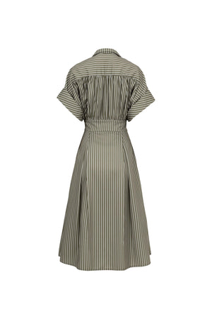 Positano Striped Tech - Polyamide Midi Shirt Dress - Reina Diaz