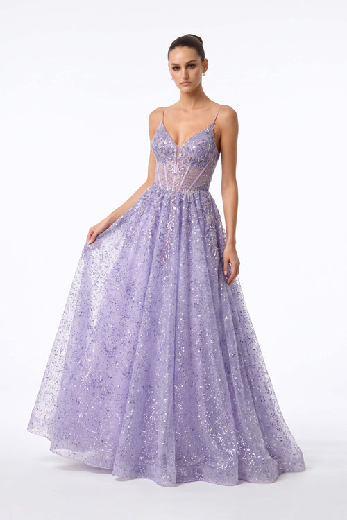 Regina Corset Sequin Maxi Vestido 421469 LIL - Reina Diaz