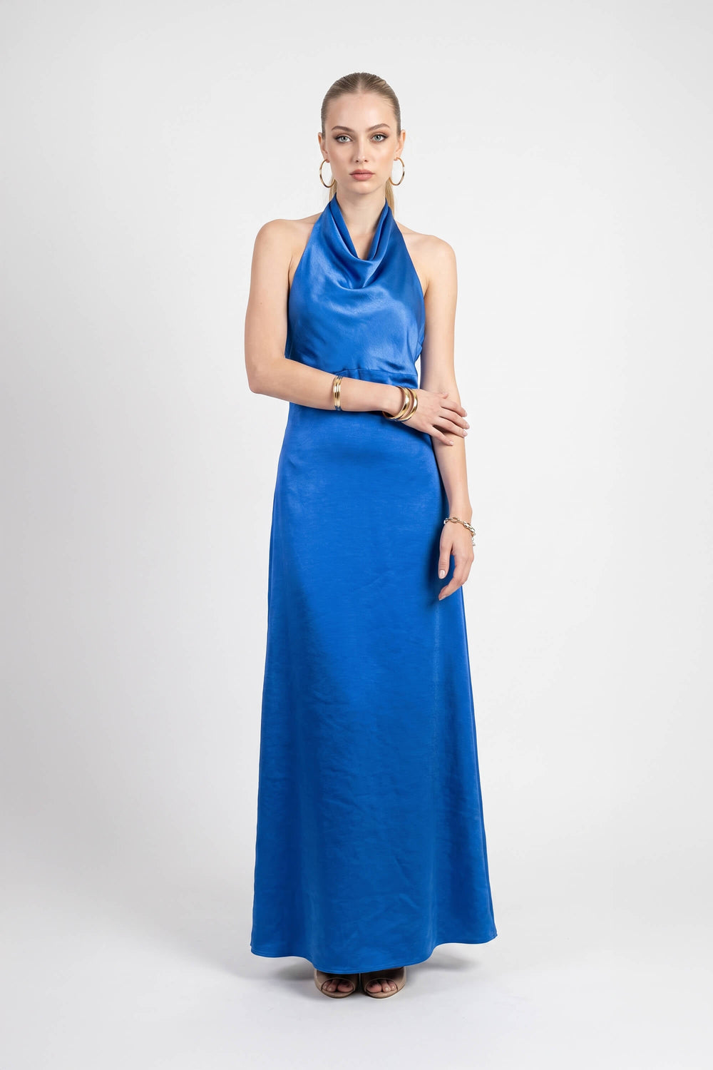 Renata Halter Cowl-Neck Maxi Vestido 526261 ZAF - Reina Diaz