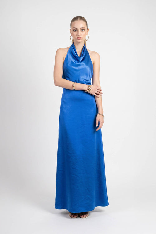 Renata Halter Cowl-Neck Maxi Vestido 526261 ZAF - Reina Diaz