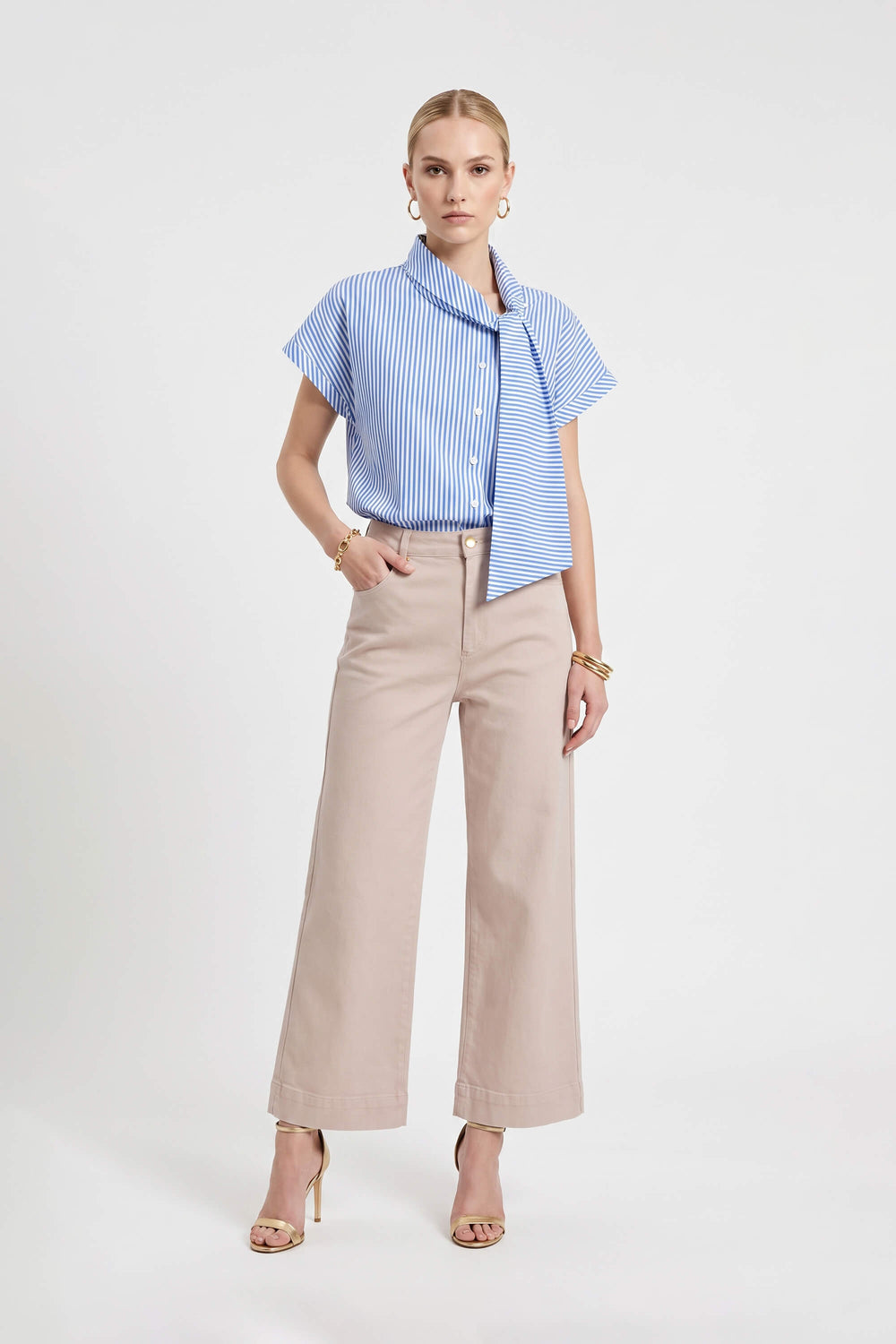 Renata High-Waist Wide-Leg Pantalón 731148 ARE - Reina Diaz