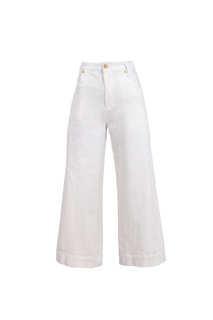 Renata High-Waist Wide-Leg Pantalón 731148 BCO - Reina Diaz
