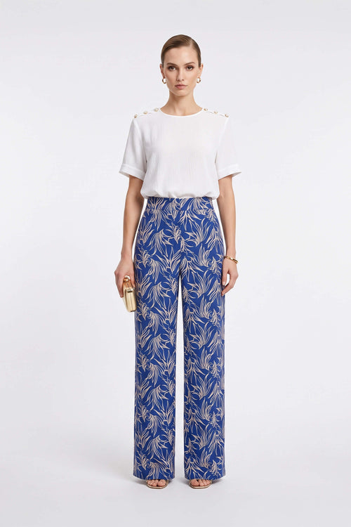 Renata Pleated High-Waist Wide-Leg Pantalón 731163 - Reina Diaz