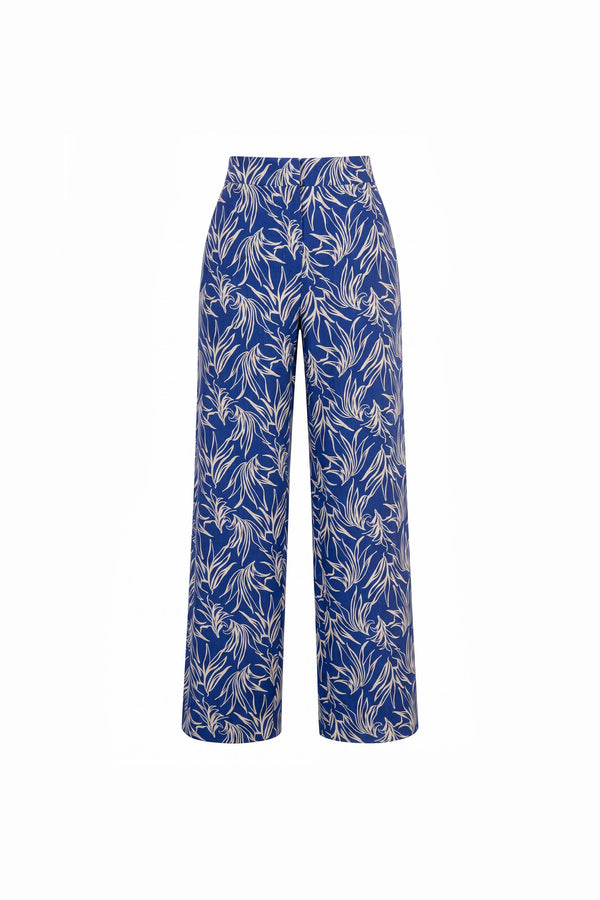 Renata Pleated High-Waist Wide-Leg Pantalón 731163 - Reina Diaz