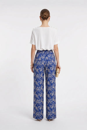 Renata Pleated High-Waist Wide-Leg Pantalón 731163 - Reina Diaz