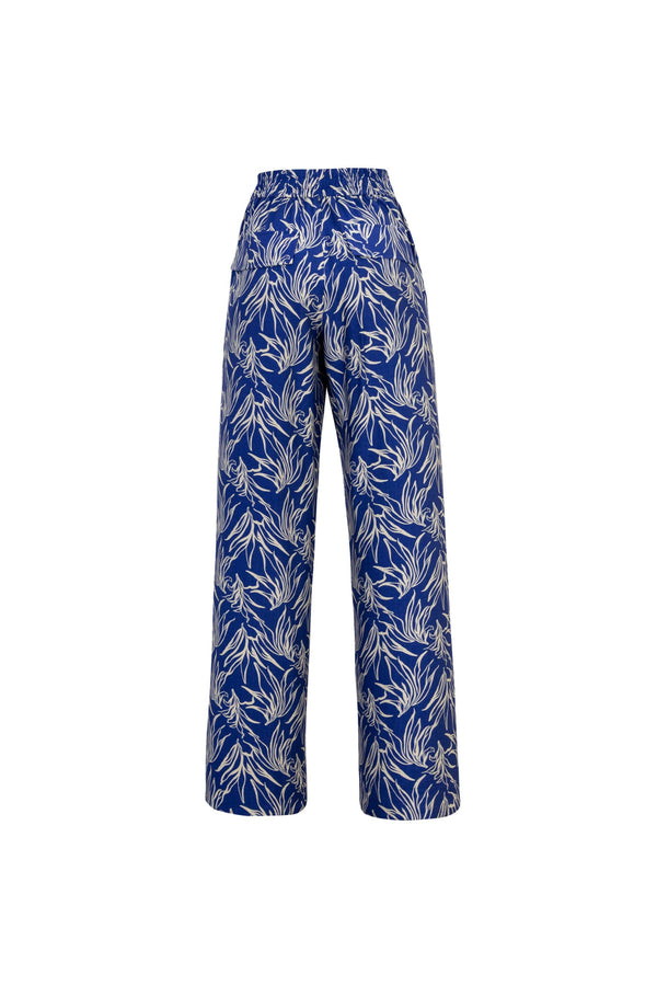 Renata Pleated High-Waist Wide-Leg Pantalón 731163MAR/MOC/OLI/VIN - Reina Diaz