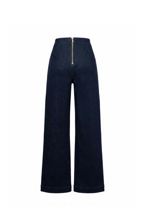 Renata Sailor Double-Breasted Wide-Leg Pantalón 731105 NAV - Reina Diaz