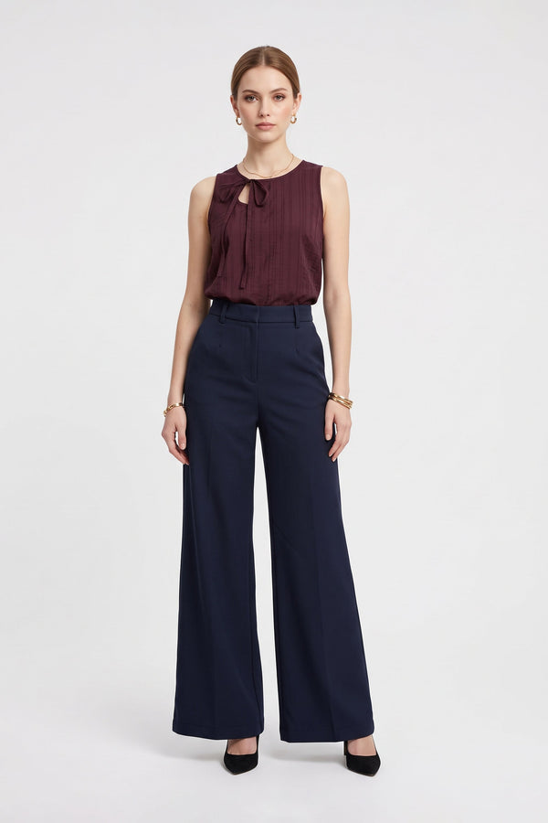 Renata Tie-Neck Keyhole Sleeveless Blusa 753041 PAS - Reina Diaz
