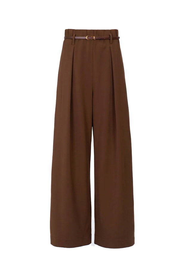 Romina Belted High-Waist Wide-Leg Pantalón 532169 CAF - Reina Diaz