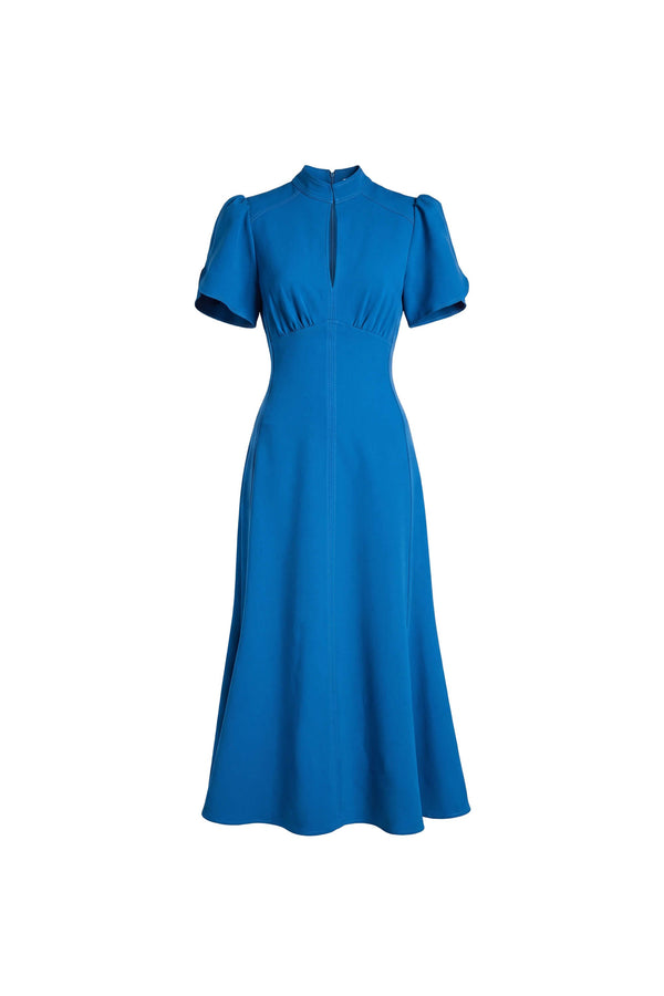 Romina High-Neck Keyhole Midi Vestido 526305 COB - Reina Diaz
