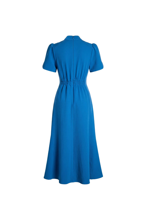 Romina High-Neck Keyhole Midi Vestido 526305 COB - Reina Diaz