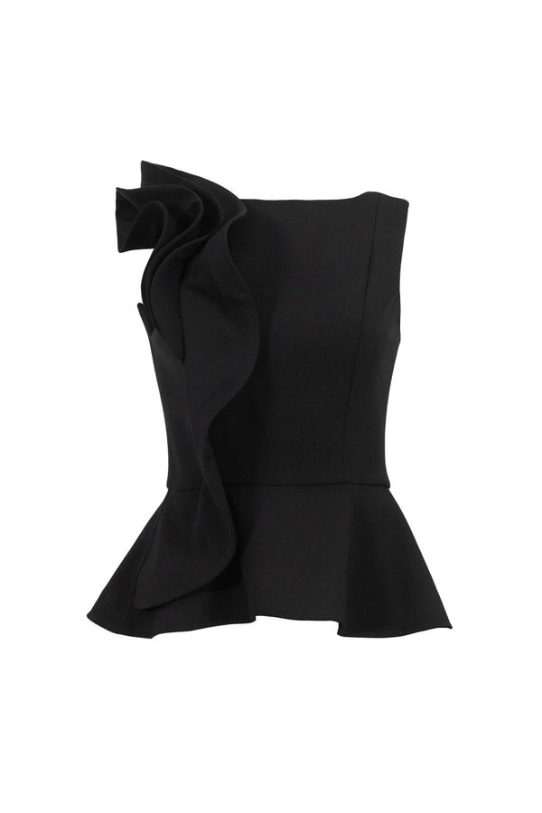 Ruby Ruffle Peplum Saco - Reina Diaz