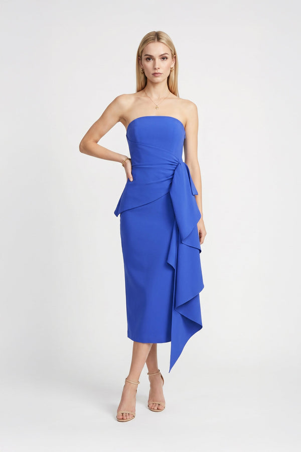 Ryleigh Strapless Midi Vestido - Reina Diaz