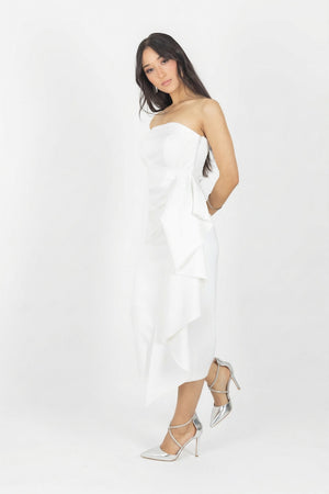 Ryleigh Strapless Midi Vestido - Reina Diaz