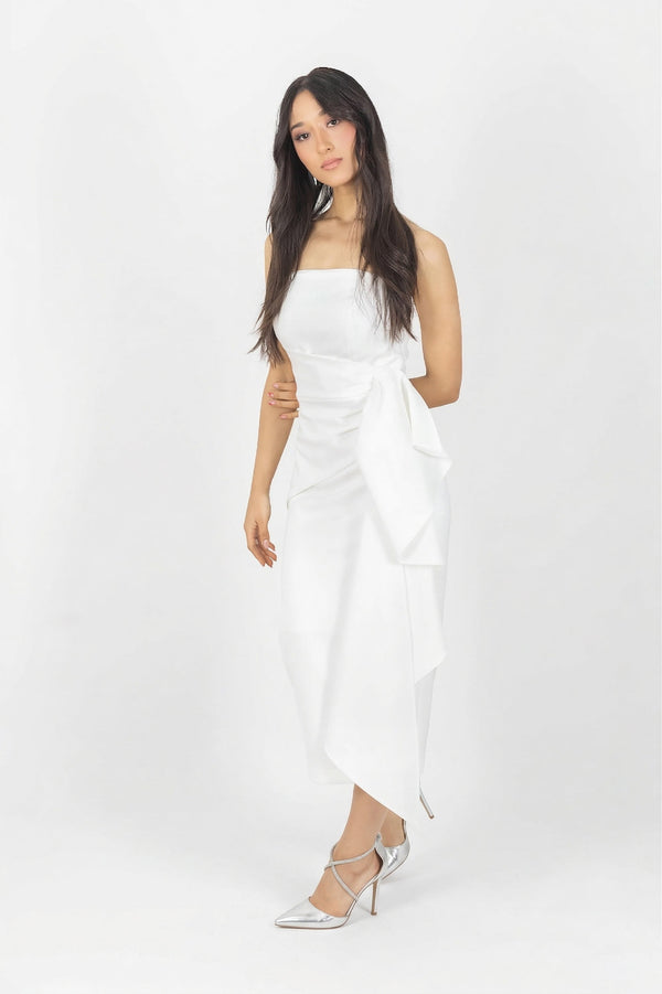 Ryleigh Strapless Midi Vestido - Reina Diaz