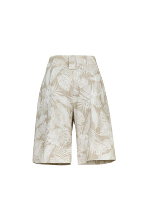 Silvia High-Waist Tropical Shorts 731071 BEI - Reina Diaz