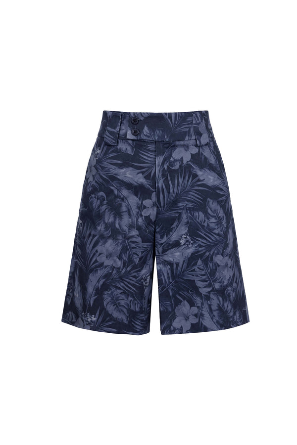 Silvia High-Waist Tropical Shorts 731071 MAR - Reina Diaz