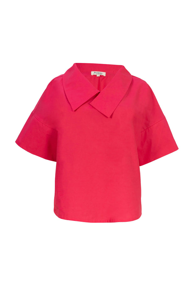 Sofia Collar-Detail Short-Sleeve Blusa 752969 - Reina Diaz