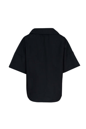 Sofia Collar-Detail Short-Sleeve Blusa 752969 - Reina Diaz