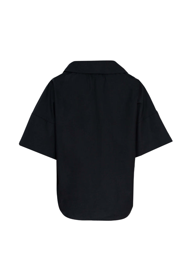 Sofia Collar-Detail Short-Sleeve Blusa 752969 - Reina Diaz