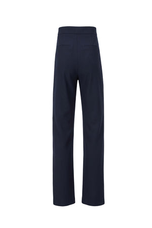 Sofia Front-Slit High-Waist Navy Pantalón 532142 MAR - Reina Diaz