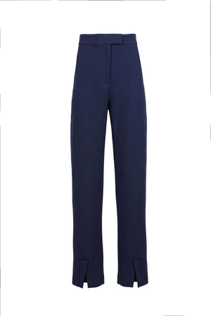 Sofia Front-Slit High-Waist Navy Pantalón 532142 MAR - Reina Diaz