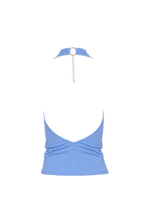 Sofía Halter Cowl-Neck Backless Blusa 753039 PER - Reina Diaz