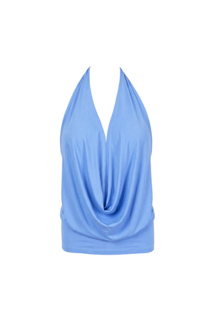 Sofía Halter Cowl-Neck Backless Blusa 753039 PER - Reina Diaz