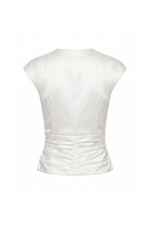 Sofia Ruched Zipper Keyhole Top 501553 HUE - Reina Diaz
