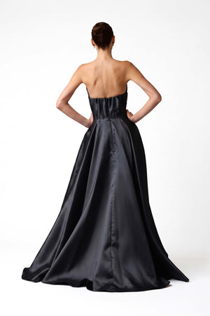 Sofía Strapless Corset Beaded Vestido 421463 NEG - Reina Diaz
