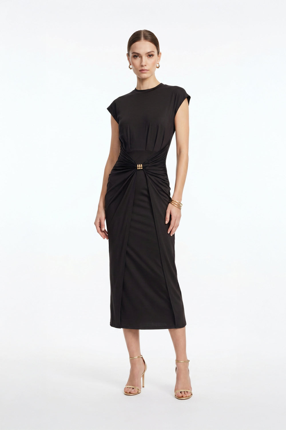Tessa Drape Midi Vestido - Reina Diaz