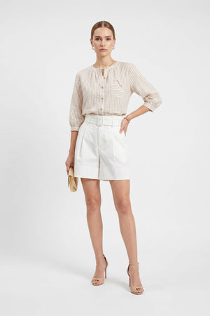 Toscana Striped Puff - Sleeve Cotton Blouse - Reina Diaz