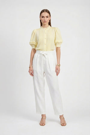 Valencia Wide - Leg Eyelet - Trim Pants - Reina Diaz