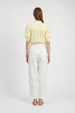 Valencia Wide - Leg Eyelet - Trim Pants - Reina Diaz