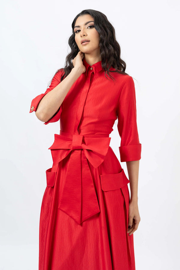 Valentina Maxi Bow Vestido - Reina Diaz