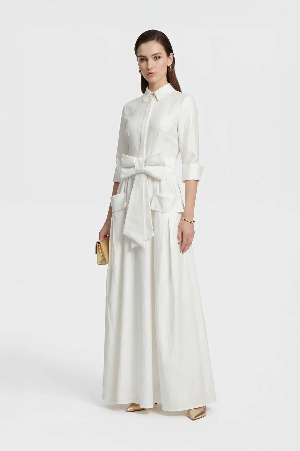 Valentina Maxi Bow Vestido - Reina Diaz