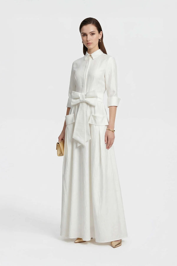 Valentina Maxi Bow Vestido - Reina Diaz