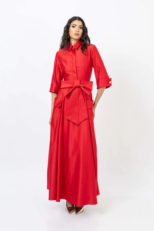 Valentina Maxi Bow Vestido - Reina Diaz