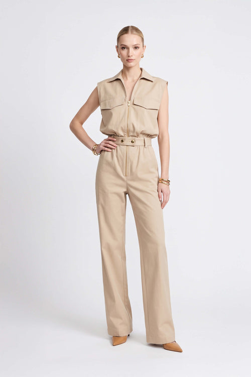 Valentina Zipper Utility Sleeveless Jumpsuit 760413 KAK - Reina Diaz